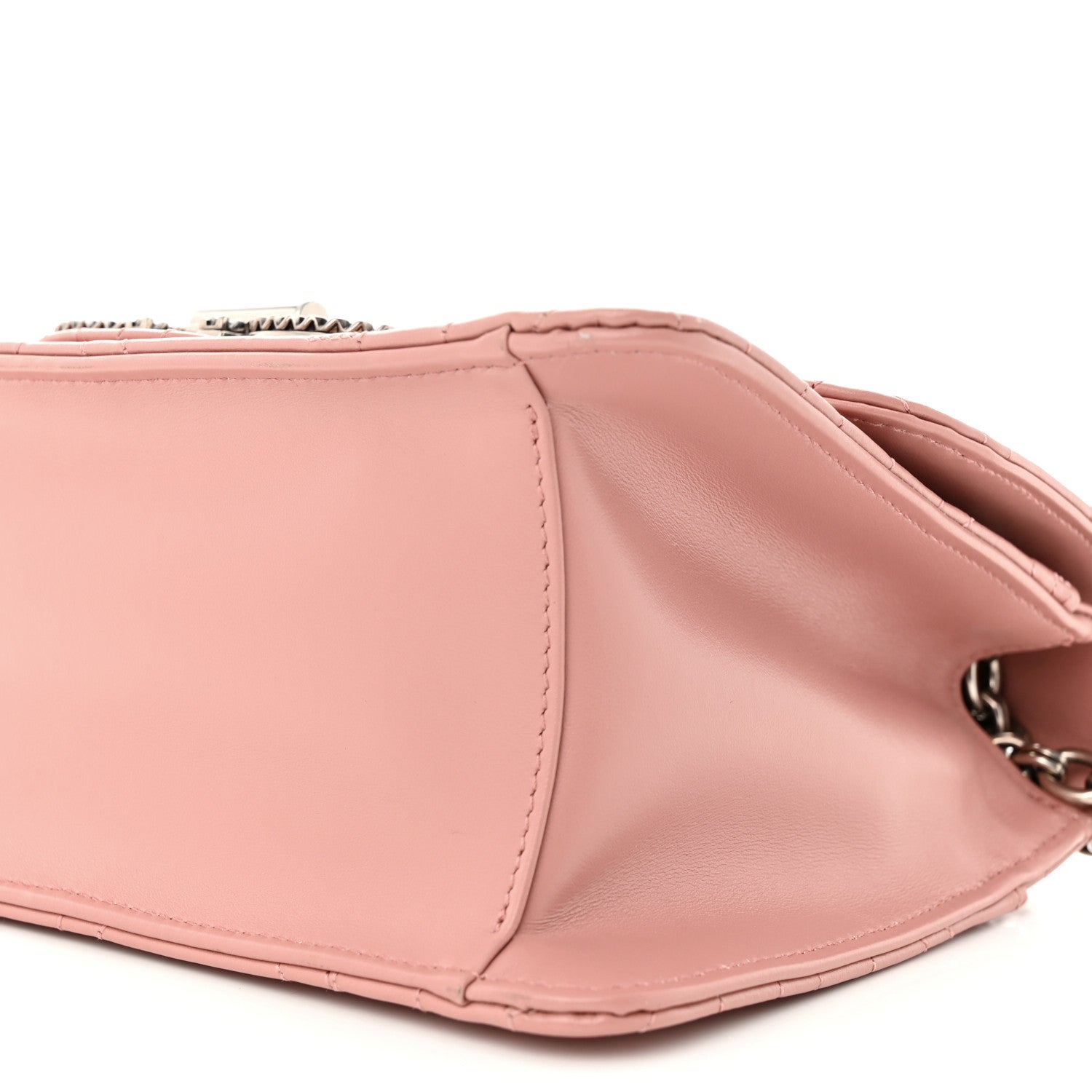Salvatore Ferragamo Calfskin Quilted Gancini Flap Bag Antique Rose 10 of 13