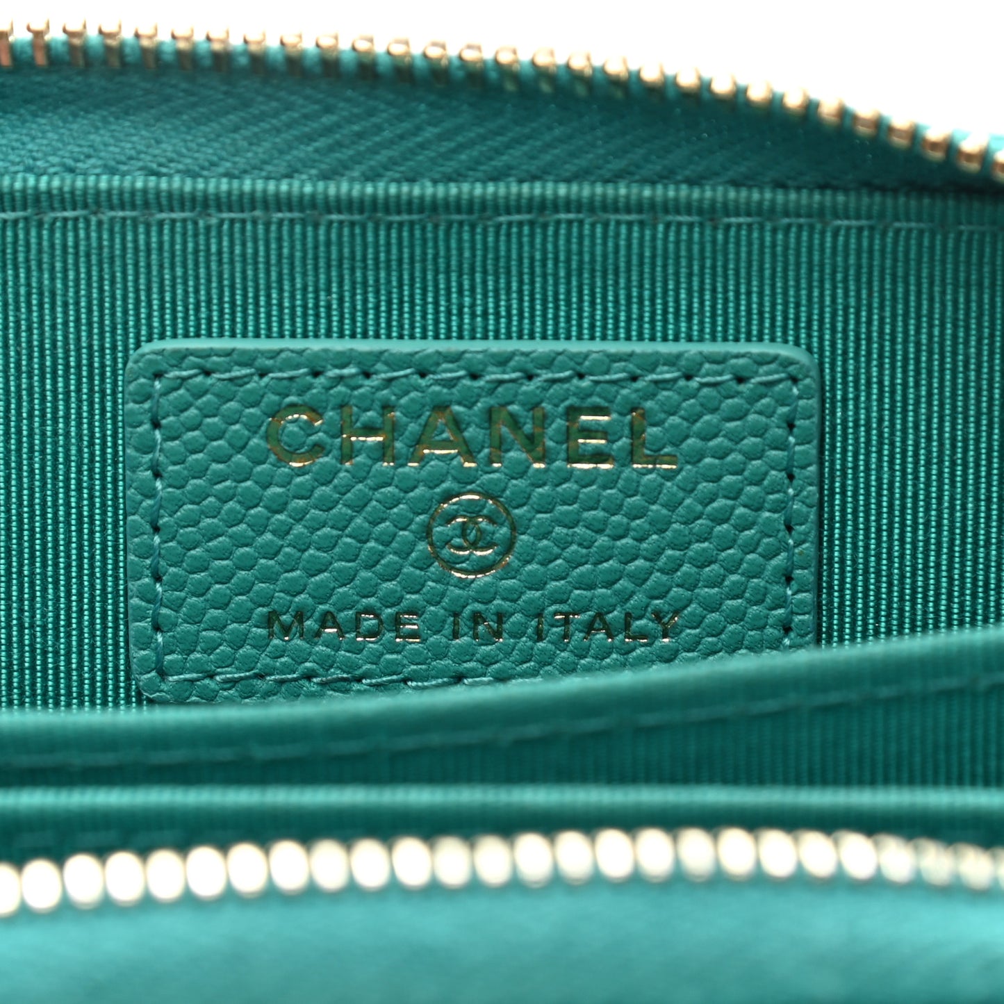Caviar Quilted Zip Coin Purse Turquoise