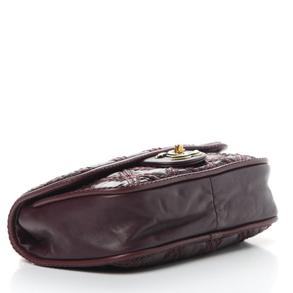 Chanel Calfskin Stitch Triptych Flap Burgundy 4 of 12