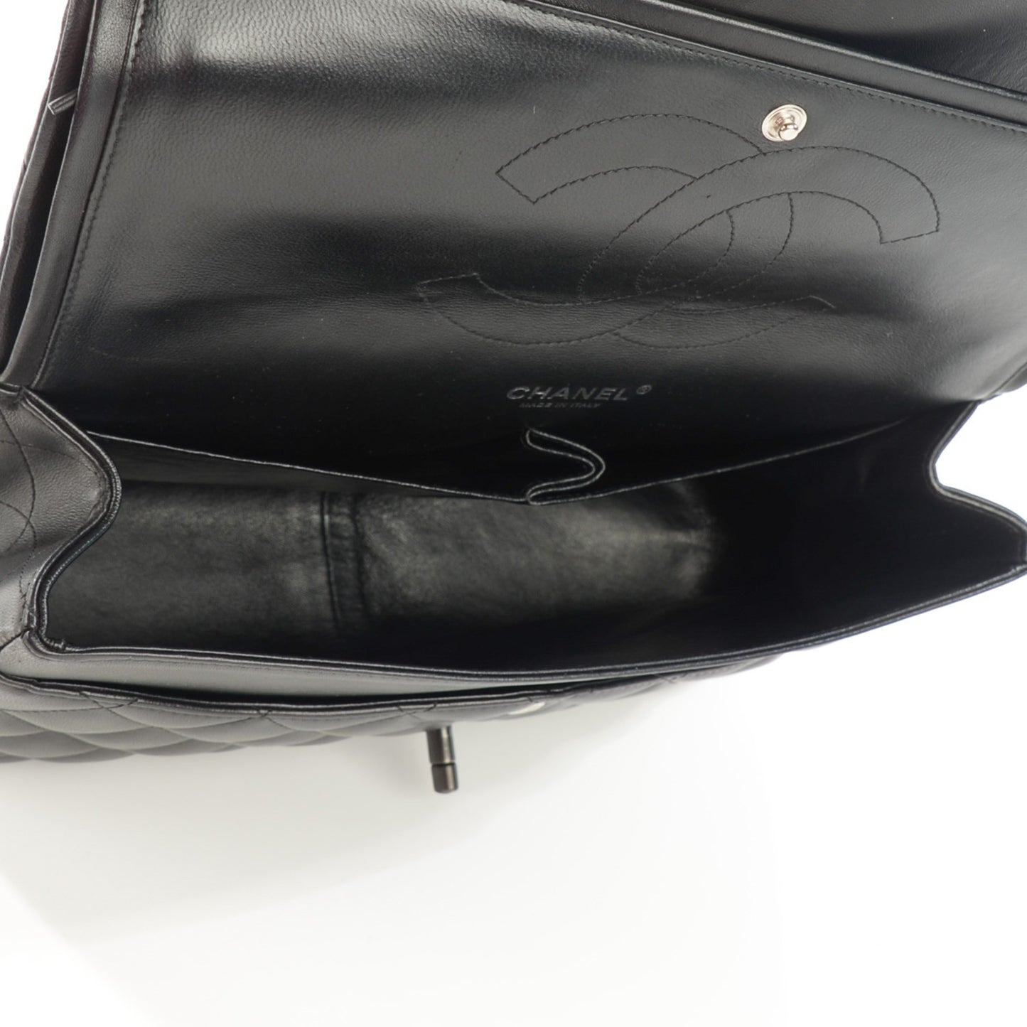 Lambskin Quilted Jumbo Double Flap So Black