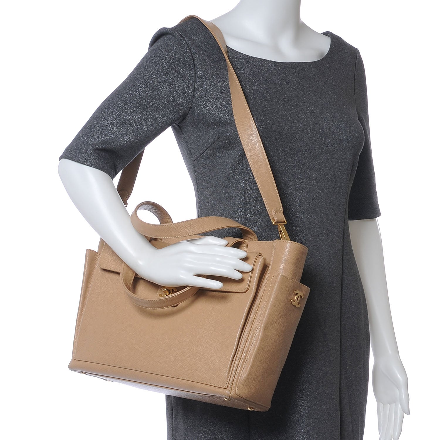 Chanel Caviar Shopper Tote Beige 2 of 7