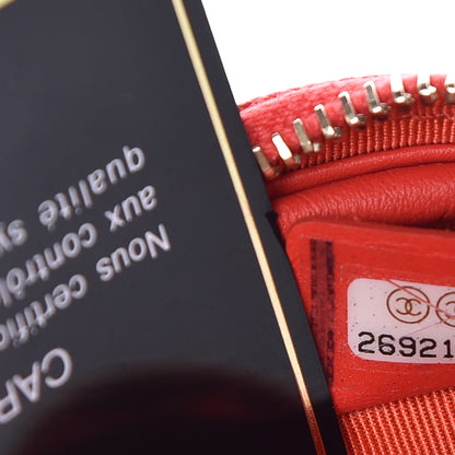 Chanel Caviar Quilted Zip Around Classic Coin Purse Red 7 of 8