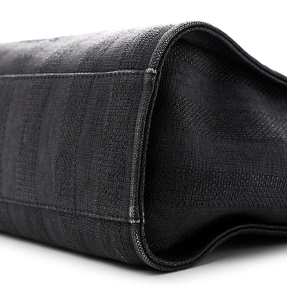 Chanel Mixed Fibers Calfskin Striped Large Deauville Tote Black 10 of 12