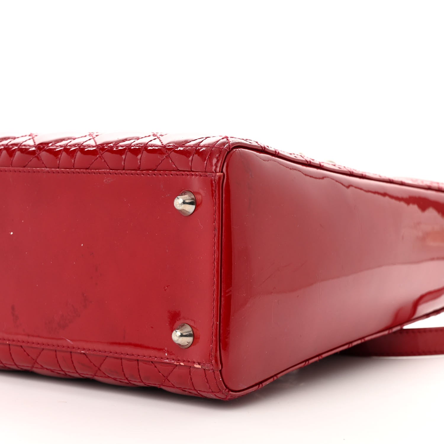 Christian Dior Patent Cannage Large Lady Dior Red 10 of 15