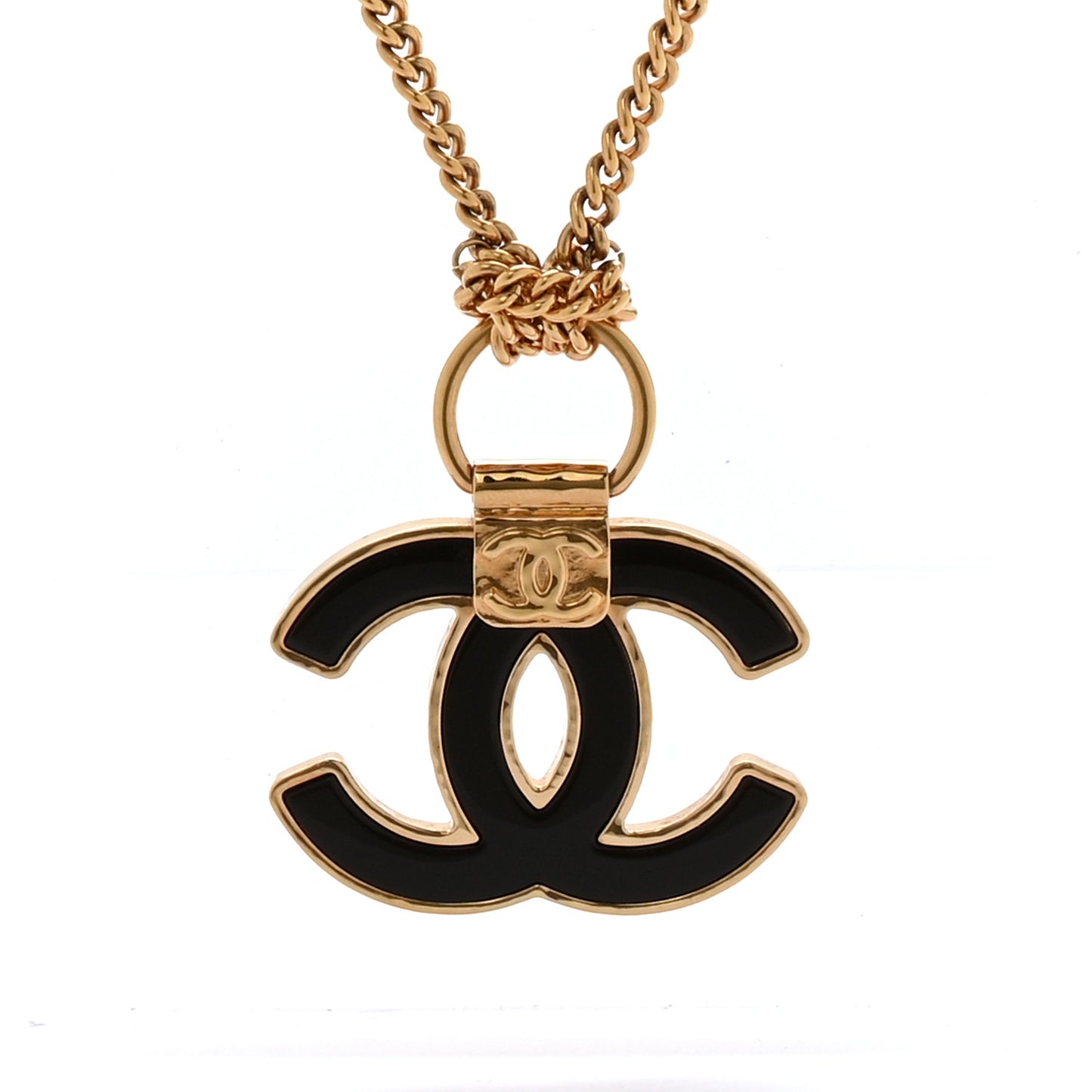 Metal Resin CC Pendant Necklace Gold