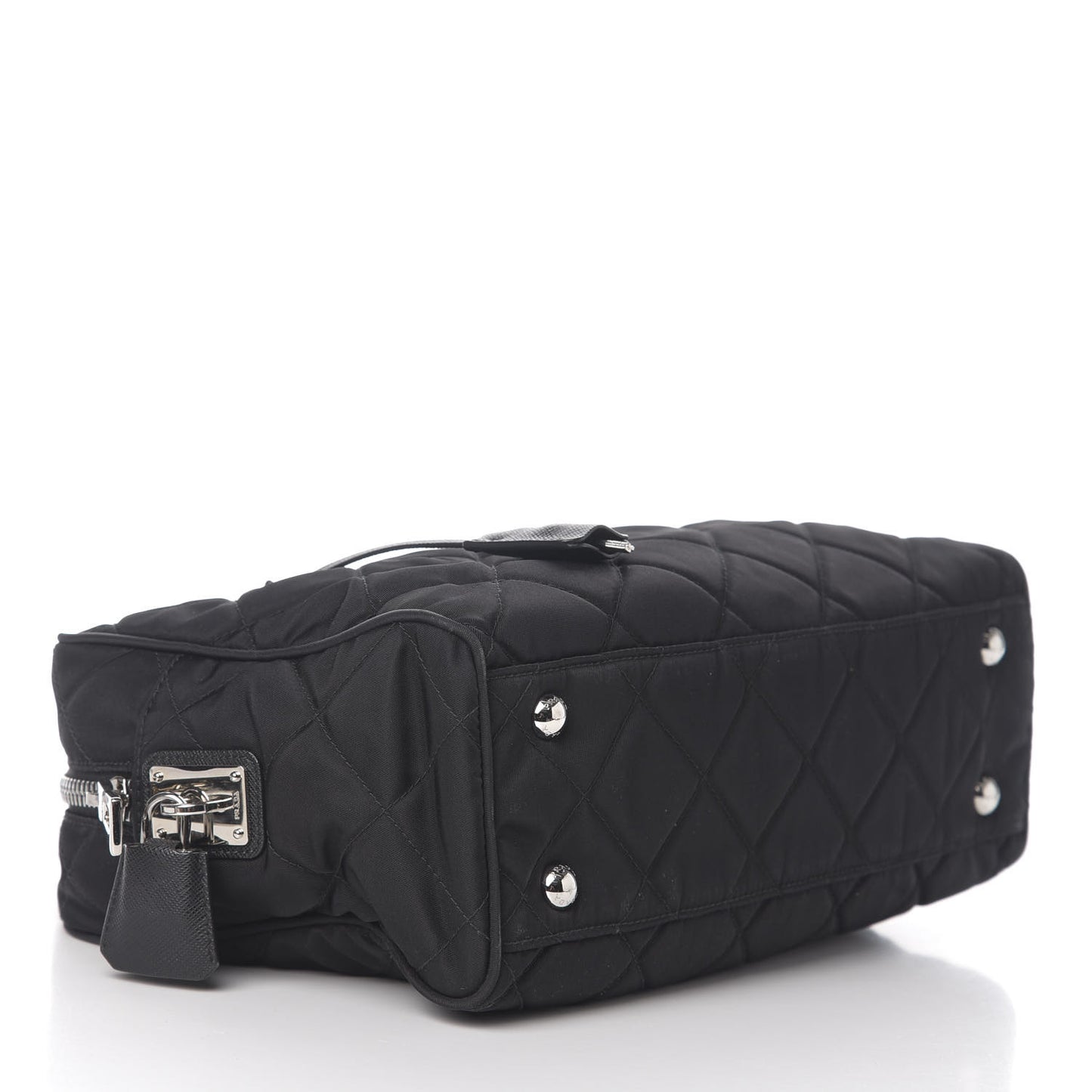 Nylon Tessuto Impuntu Quilted Shoulder Bag Black
