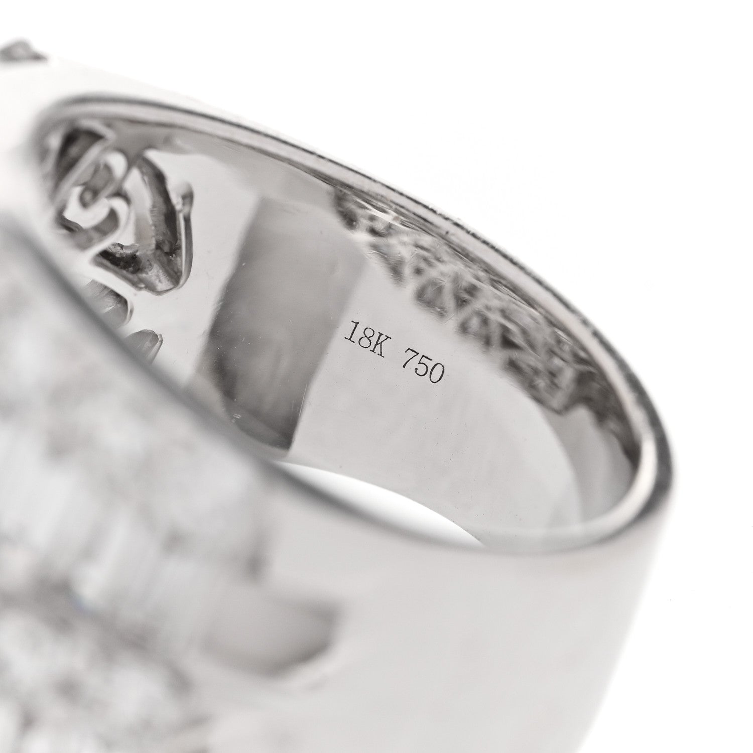 Parker & West by FASHIONPHILE 18K White Gold Diamond 4.12ctw Round Baguette Cut Five Row Band Ring 53 6.5 5 of 7