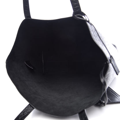 Saint Laurent Croc Calfskin Embossed Bold Shopper Tote Black 6 of 18