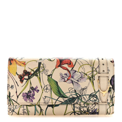 Gucci Calfskin Flora Nice Wallet White 1 of 7