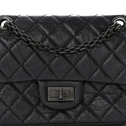 Chanel Aged Calfskin Quilted 2.55 Reissue Mini Flap So Black 8 of 10