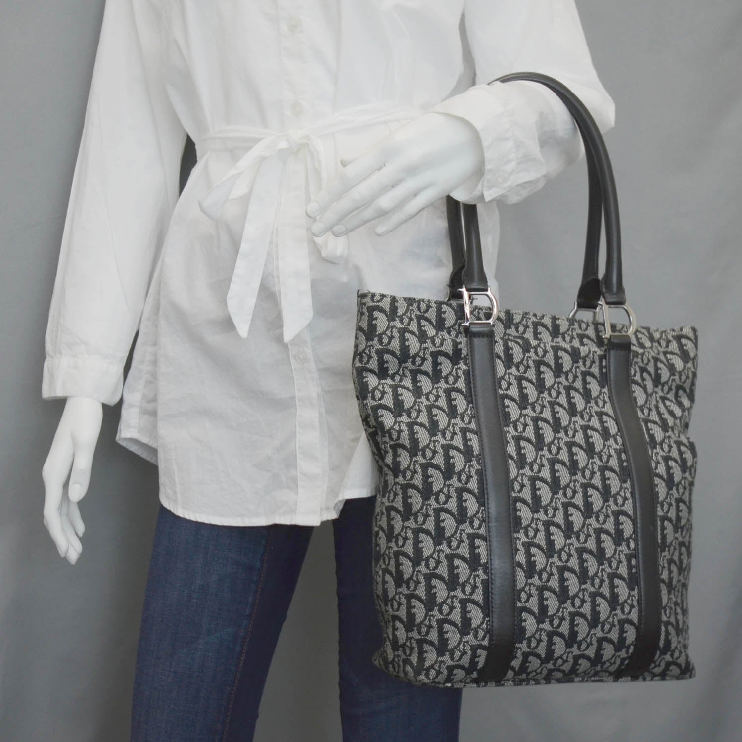Christian Dior Canvas Diorissimo Tote Black 2 of 10