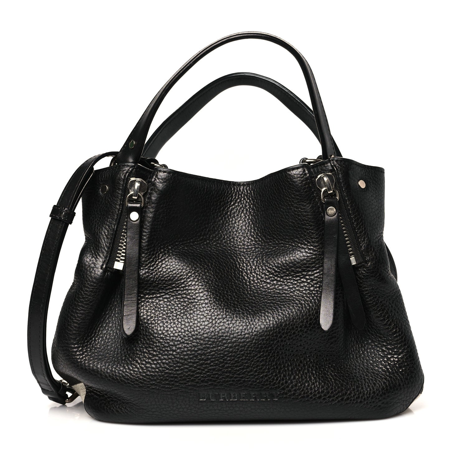Grainy Calfskin House Check Small Maidstone Black