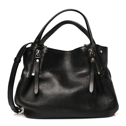 Burberry Grainy Calfskin House Check Small Maidstone Black 1 of 10