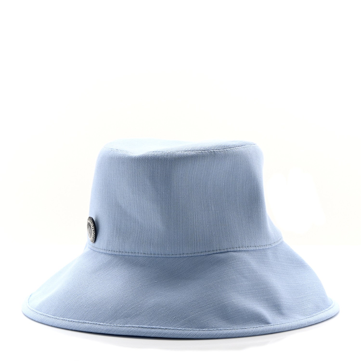 Hermes Toile De Chanvre Cotton Stretch Gaelle Hat 58 Bleu Chemise 3 of 9