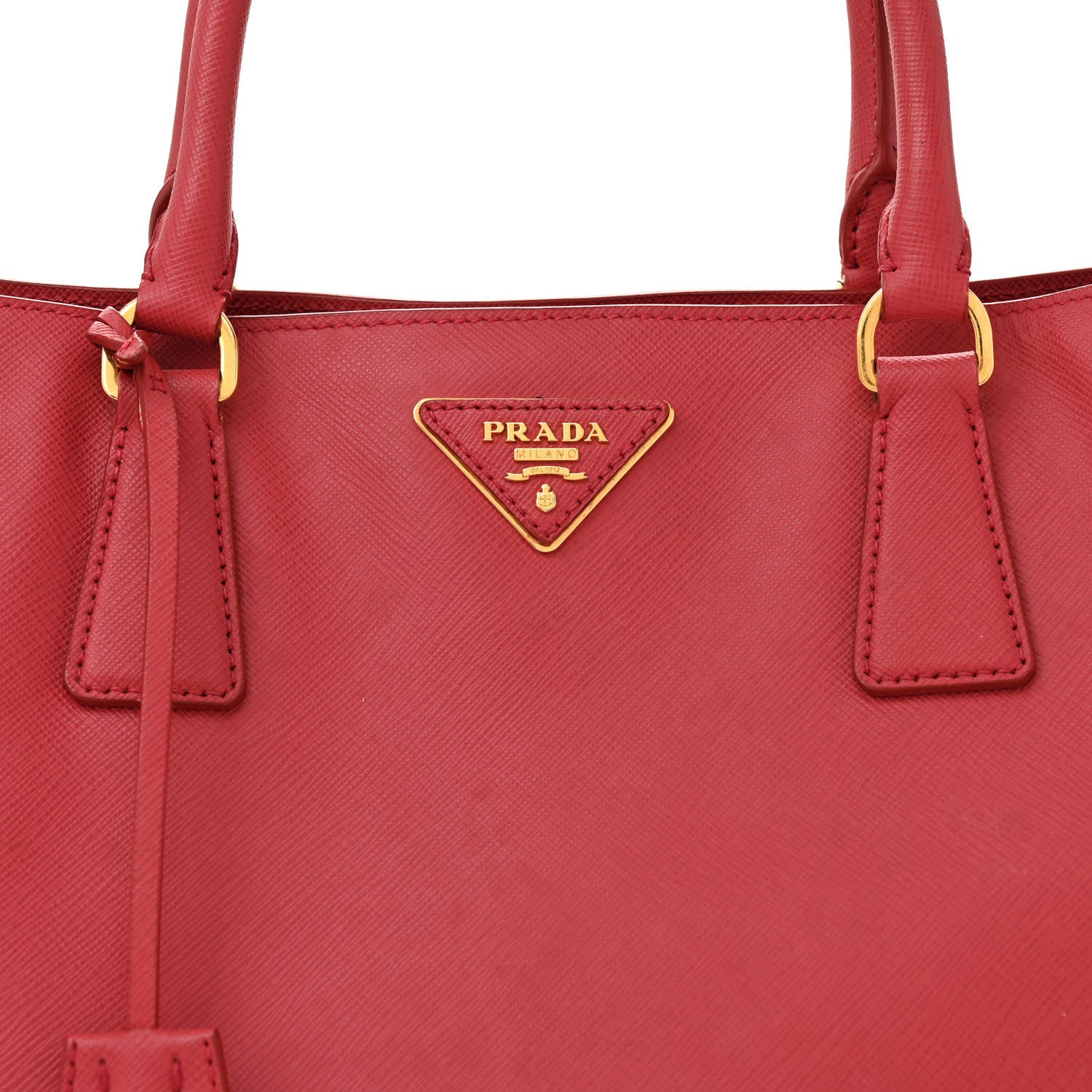 Prada Saffiano Lux Large Tote Fuoco 7 of 15