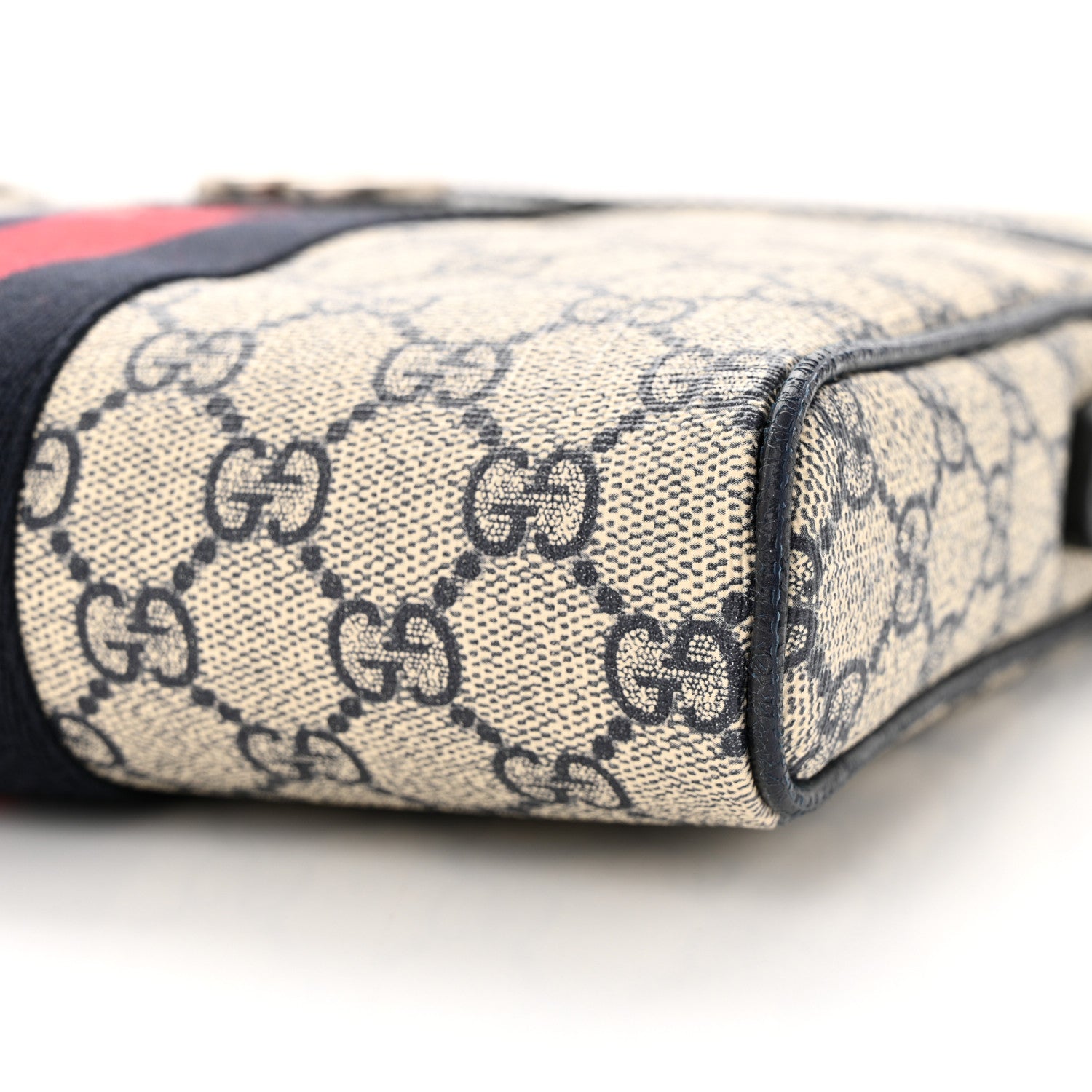 Gucci GG Supreme Monogram Textured Dollar Calfskin Web Small Ophidia Messenger Bag Beige Blue 10 of 10