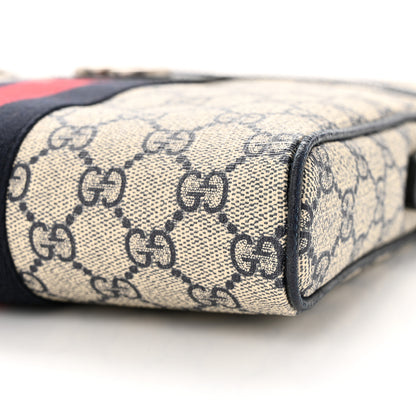 Gucci GG Supreme Monogram Textured Dollar Calfskin Web Small Ophidia Messenger Bag Beige Blue 10 of 10