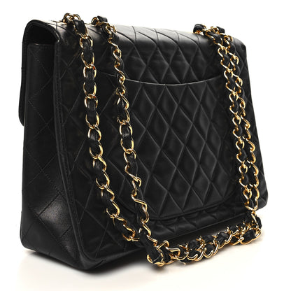 Chanel Lambskin Quilted XL Jumbo Single Flap Black 3 of 13