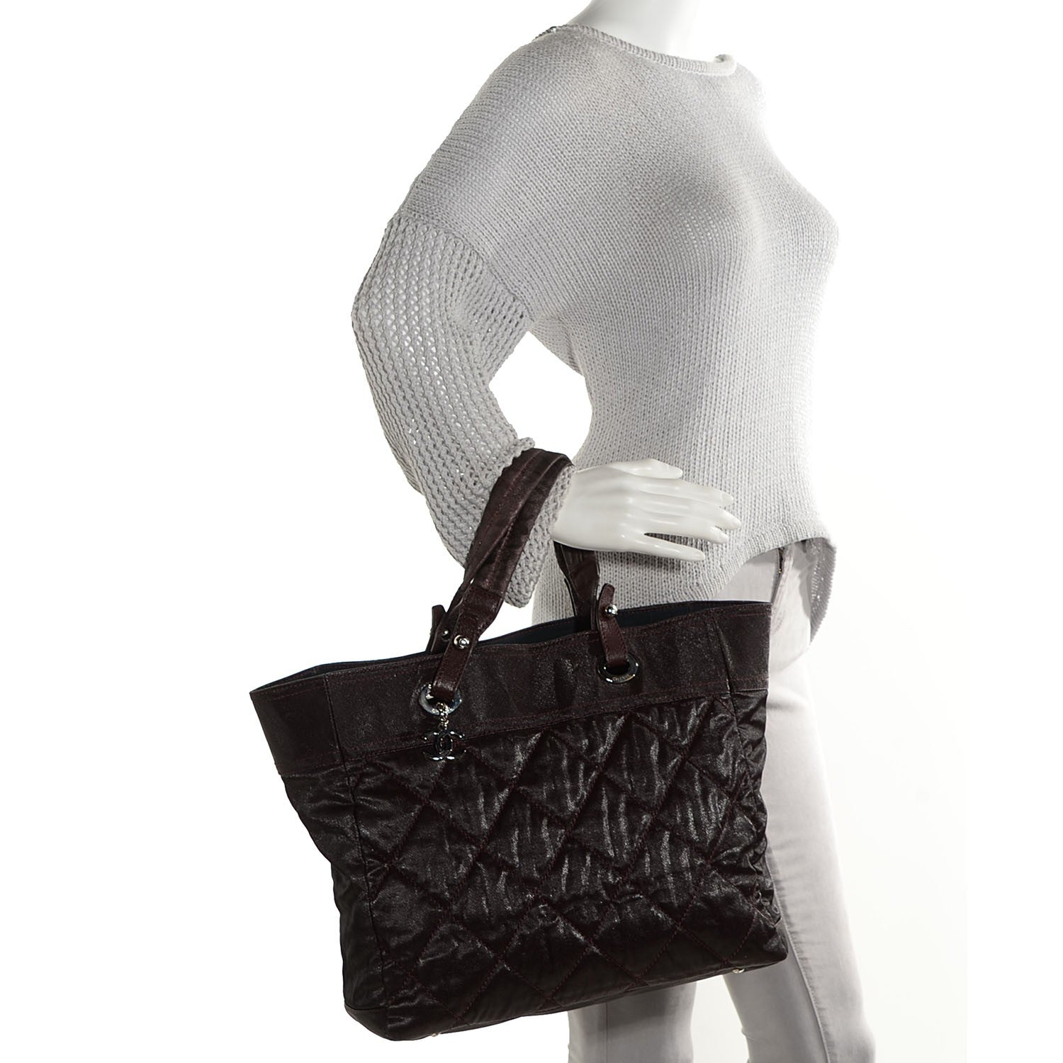 Chanel Coated Canvas Large Paris Biarritz Tote Dark Brown 2 of 19