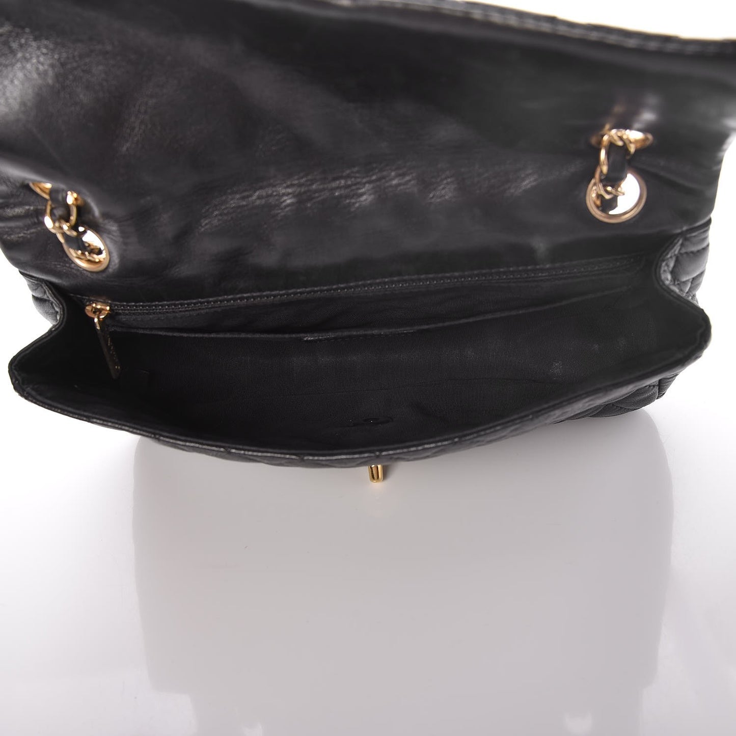 Lambskin Micro Quilted Small Single Flap Black