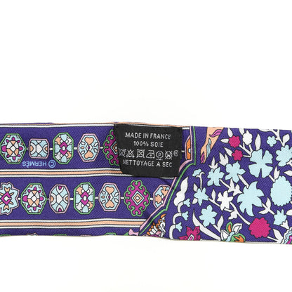 Hermes Silk Tapis Persans Twilly Vert Bleu Fuchsia 2 of 4