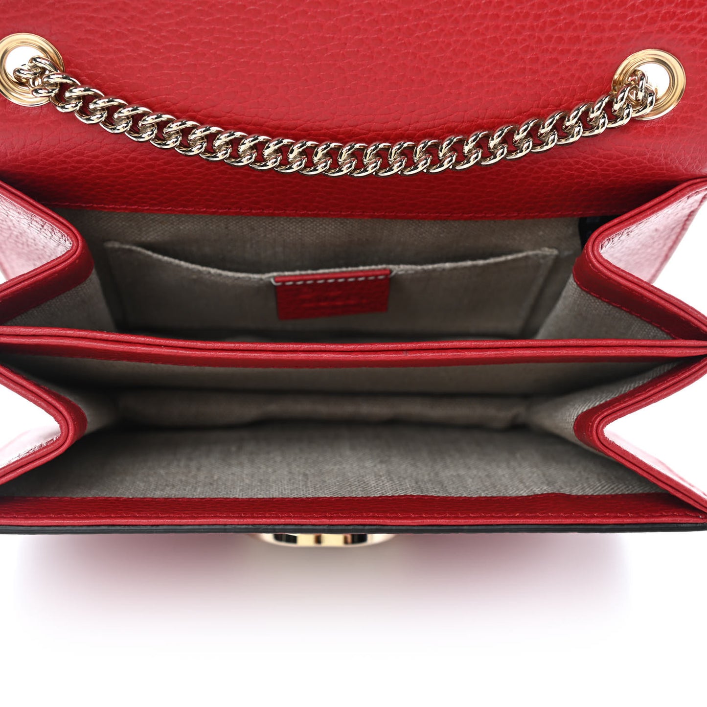 Dollar Calfskin Small Interlocking G Shoulder Bag Red