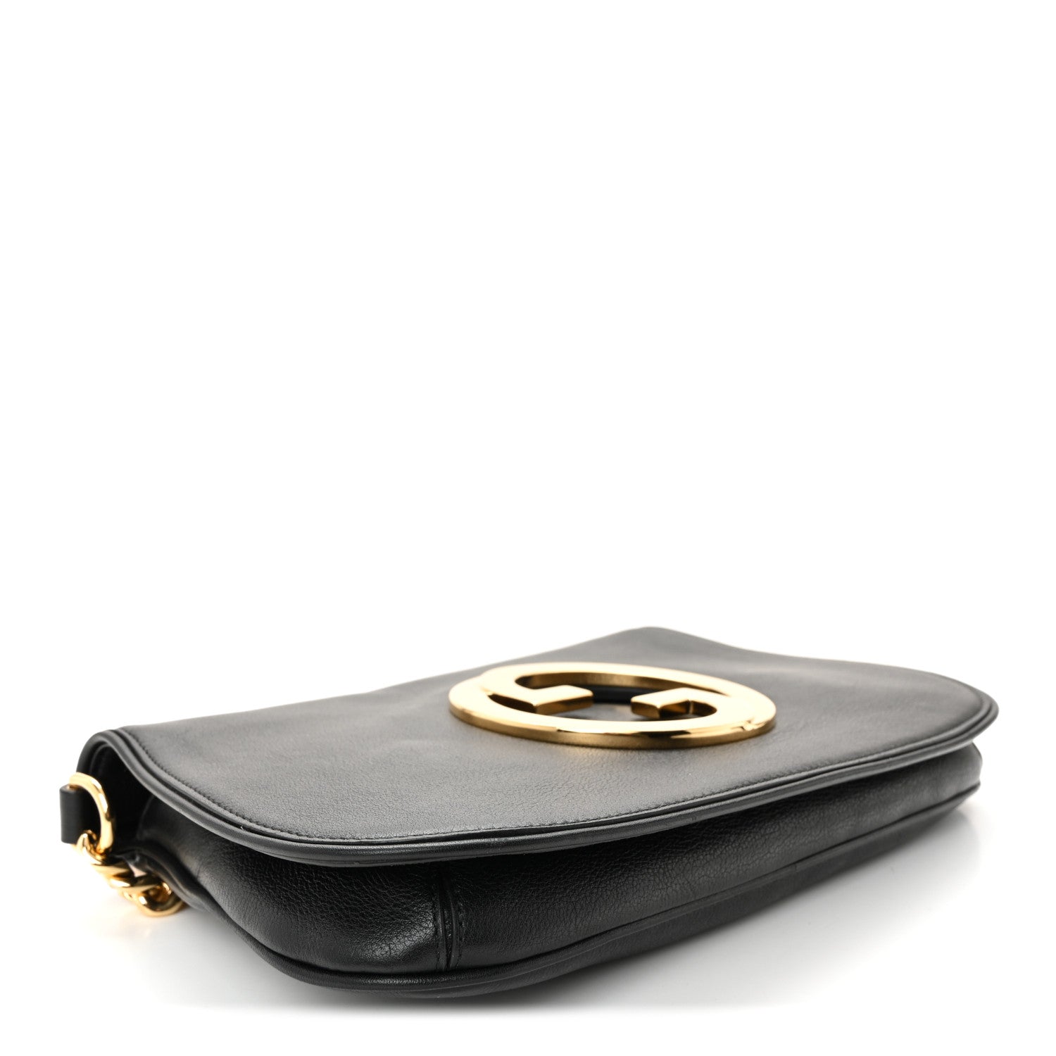 Gucci Roxy Calfskin Blondie Chain Shoulder Flap Bag Black 4 of 10