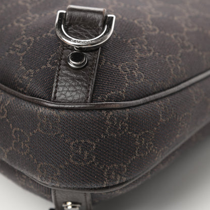 Gucci Denim Monogram Abbey D Ring Hobo Brown 10 of 13
