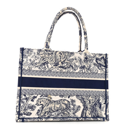Christian Dior Canvas Embroidered Medium Dioriviera Toile De Jouy Book Tote Blue 3 of 10