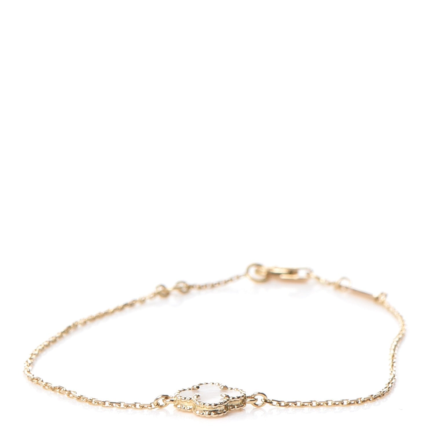 Van Cleef & Arpels 18K Yellow Gold Mother of Pearl Sweet Alhambra Bracelet 1 of 9