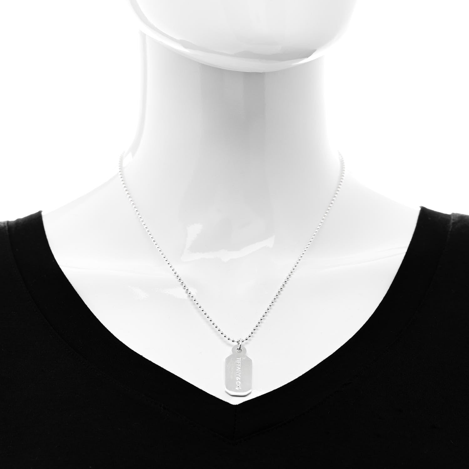 Tiffany Sterling Silver Diamond Price Tag Pendant Necklace 2 of 5