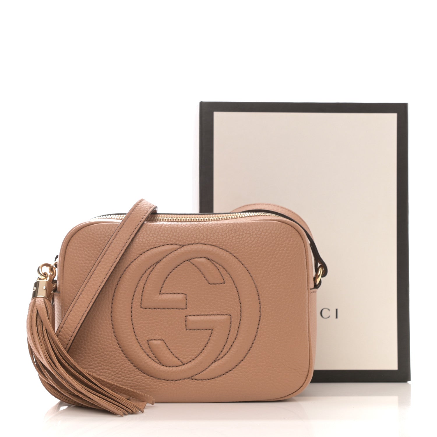 Gucci Pebbled Calfskin Small Soho Disco Bag Rose Beige 10 of 10