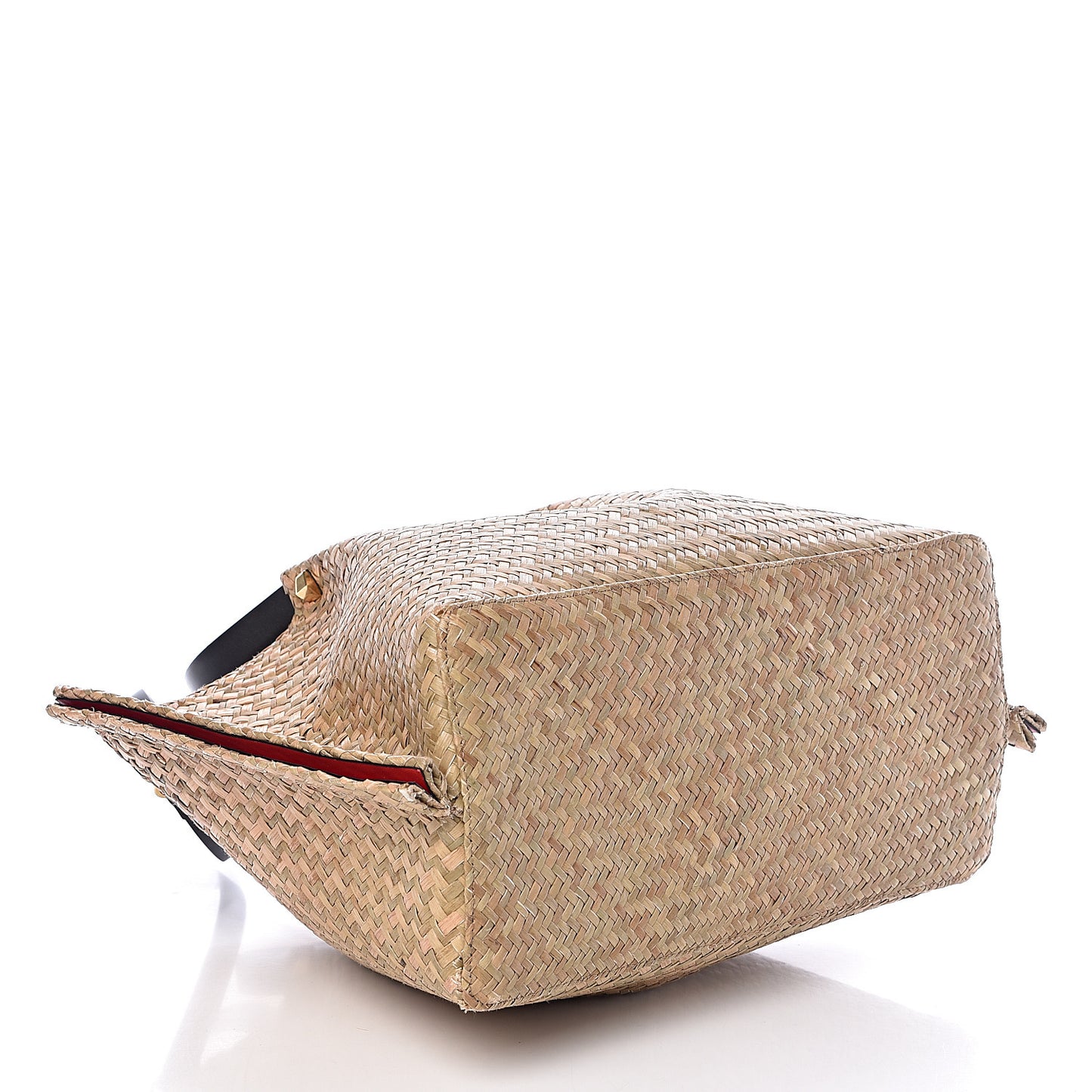 Raffia Medium Vlogo Escape Shopper Natural Black Rouge