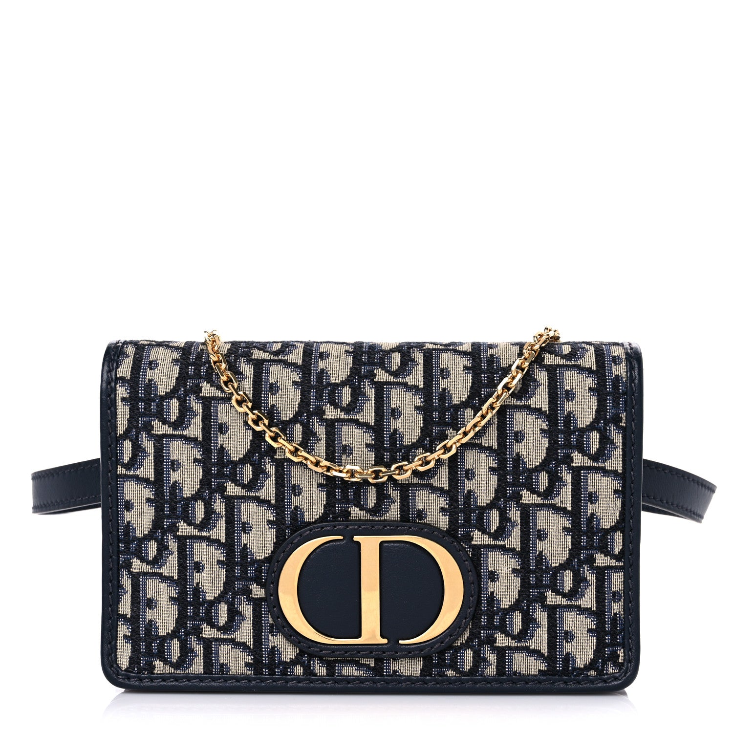 Christian Dior Oblique 30 Montaigne 2-In-1 Pouch Blue 1 of 8