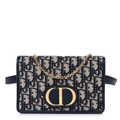 Christian Dior Oblique 30 Montaigne 2-In-1 Pouch Blue 1 of 8