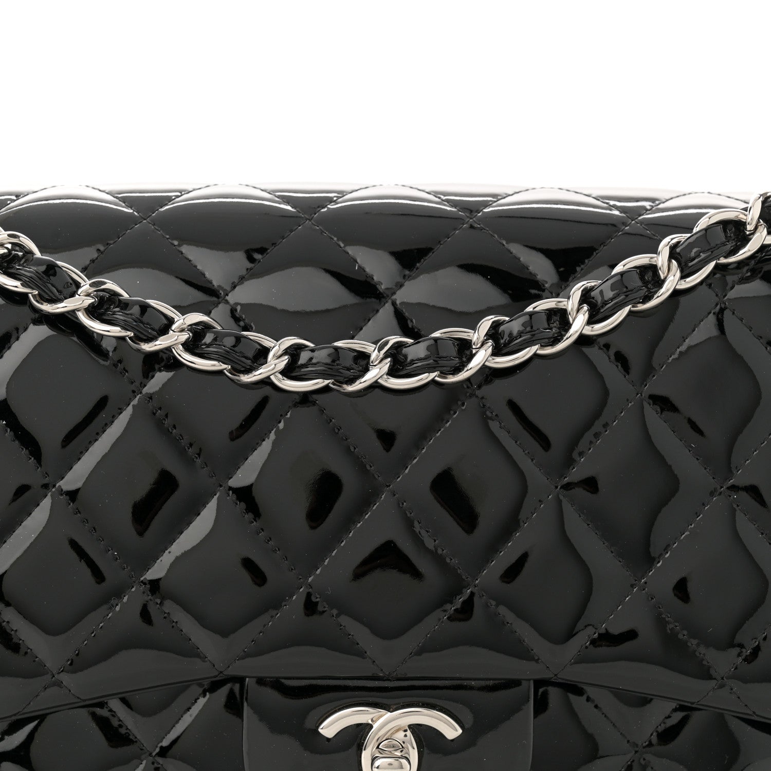 Chanel Patent Quilted Jumbo Double Flap Black 8 of 12