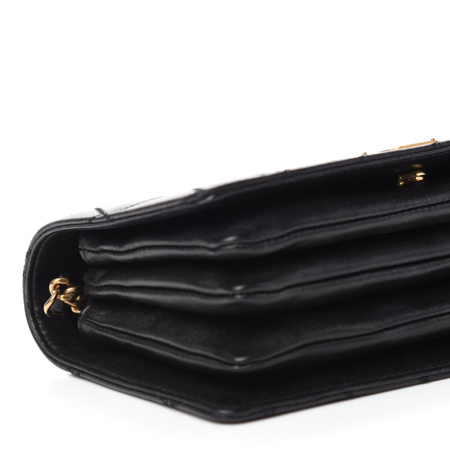 Saint Laurent Lambskin Diamond Quilted Monogram Angie Chain Bag Black 6 of 11