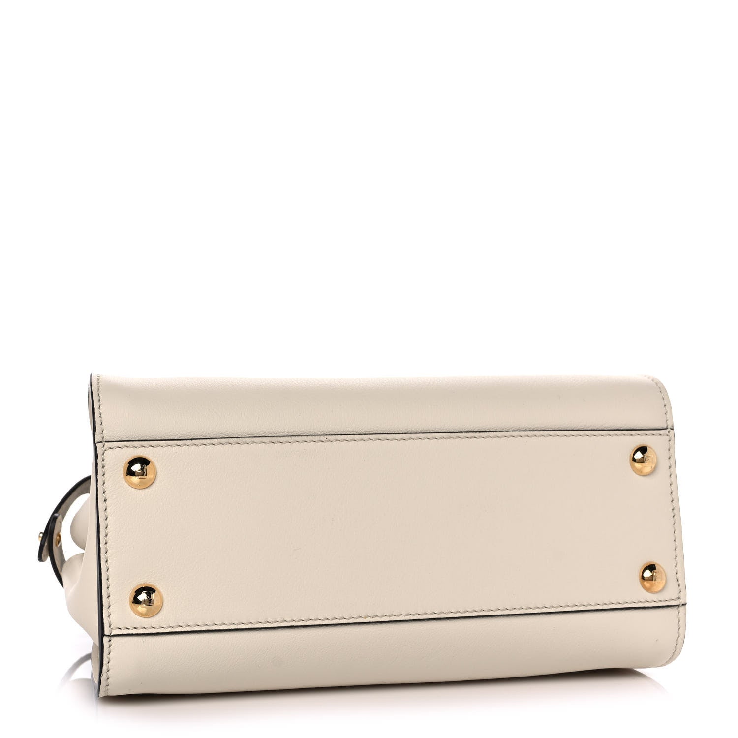 Fendi Vitello Seta Suede FF Mini Peekaboo Iconic Satchel Uovo Sigaro Marrone 4 of 12