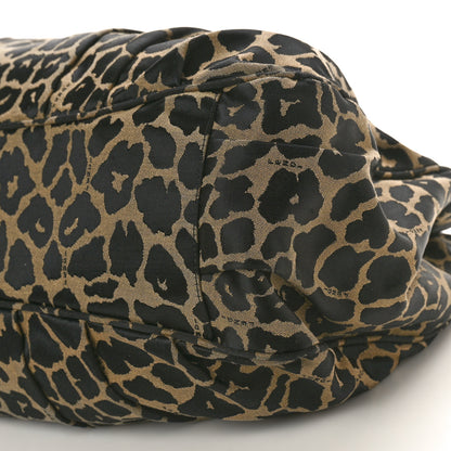 Fendi Jacquard Leopard Print Mia Tote Taupe Black 10 of 10