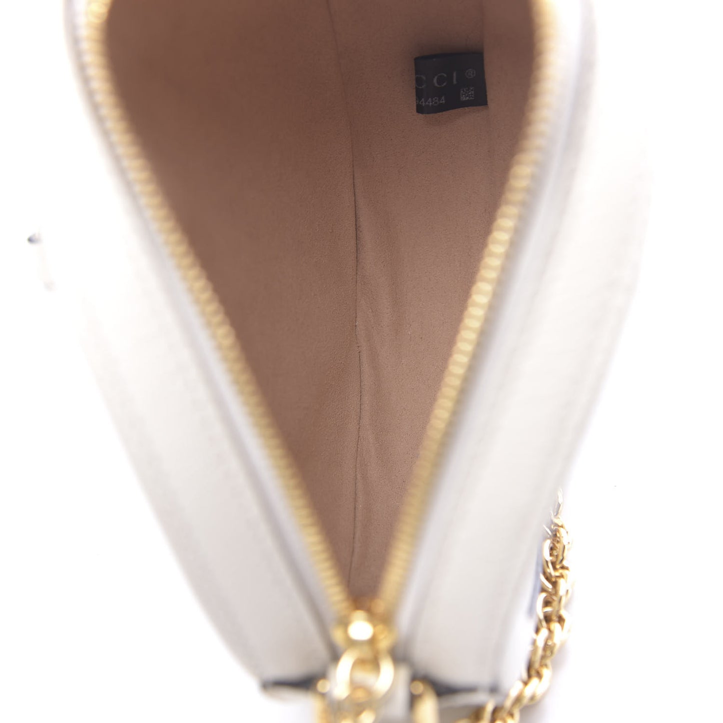 Textured Calfskin Web Mini Ophidia Round Shoulder Bag Mystic White
