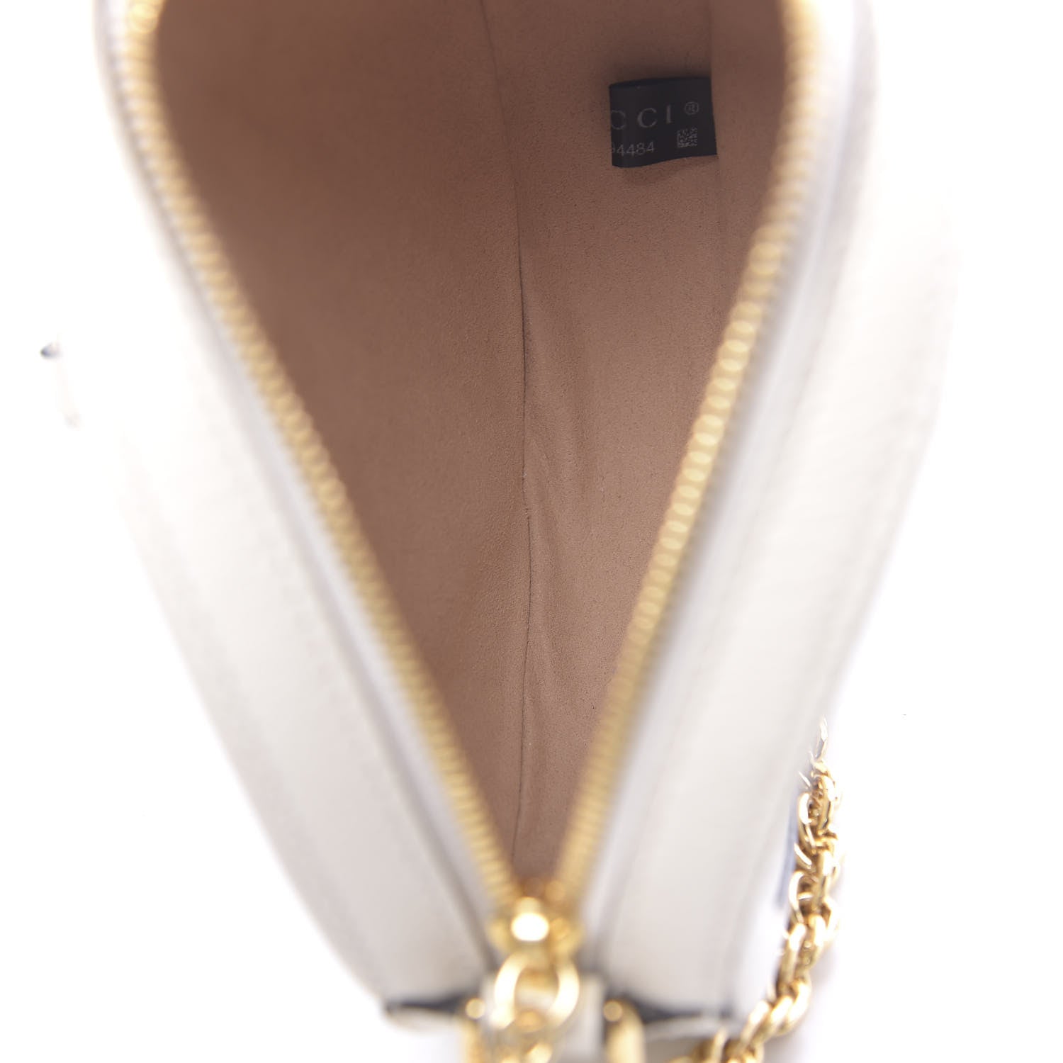 Gucci Textured Calfskin Web Mini Ophidia Round Shoulder Bag Mystic White 5 of 11