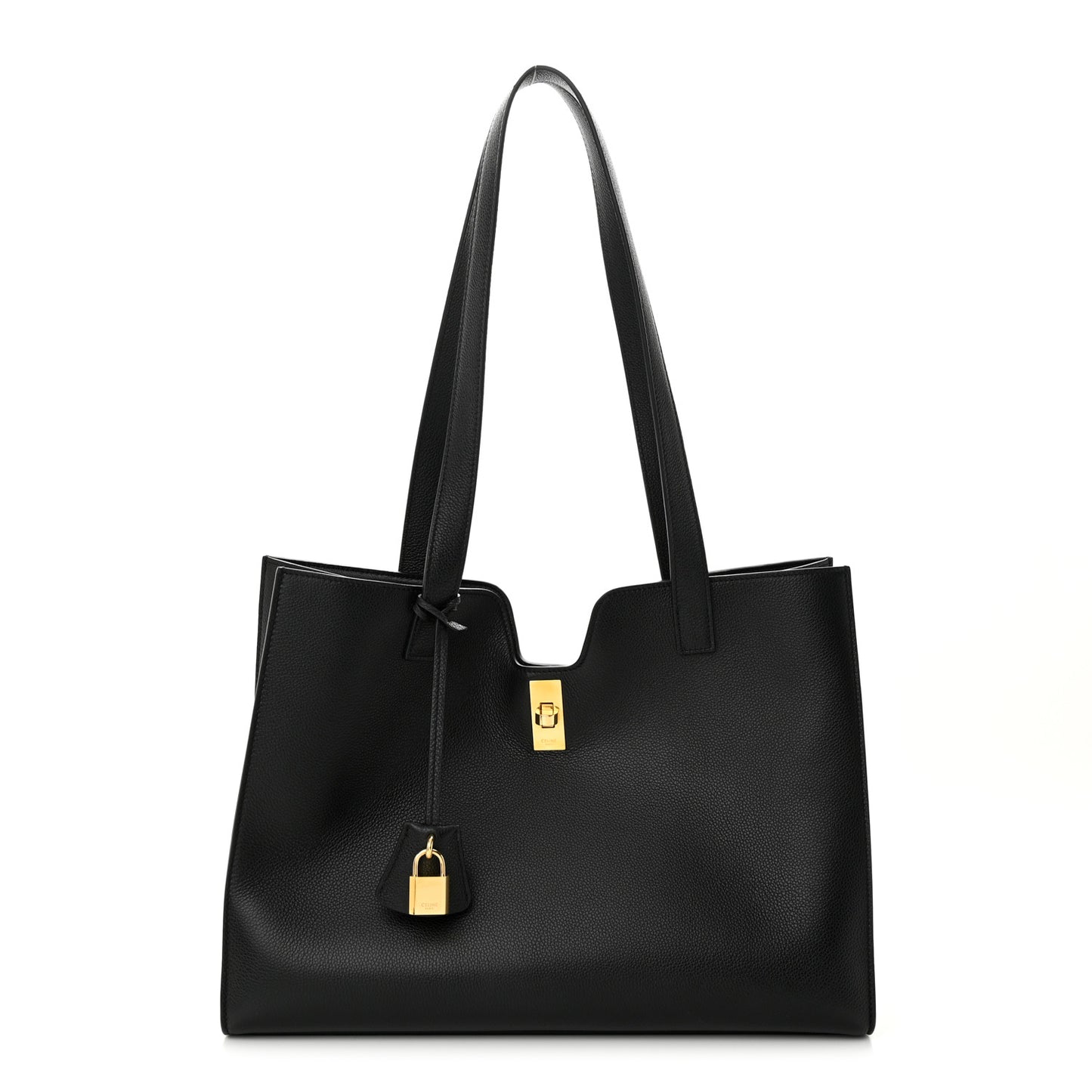 Supple Grained Calfskin Cabas 16 Bag Black