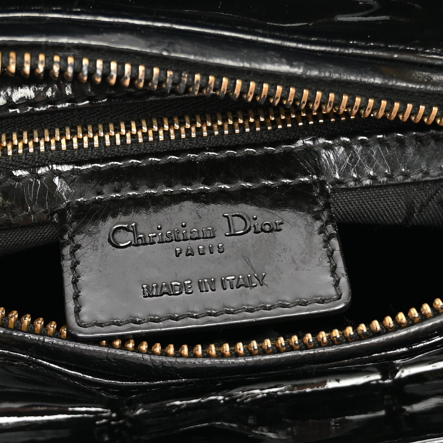 Patent Cannage Medium Lady Dior Black