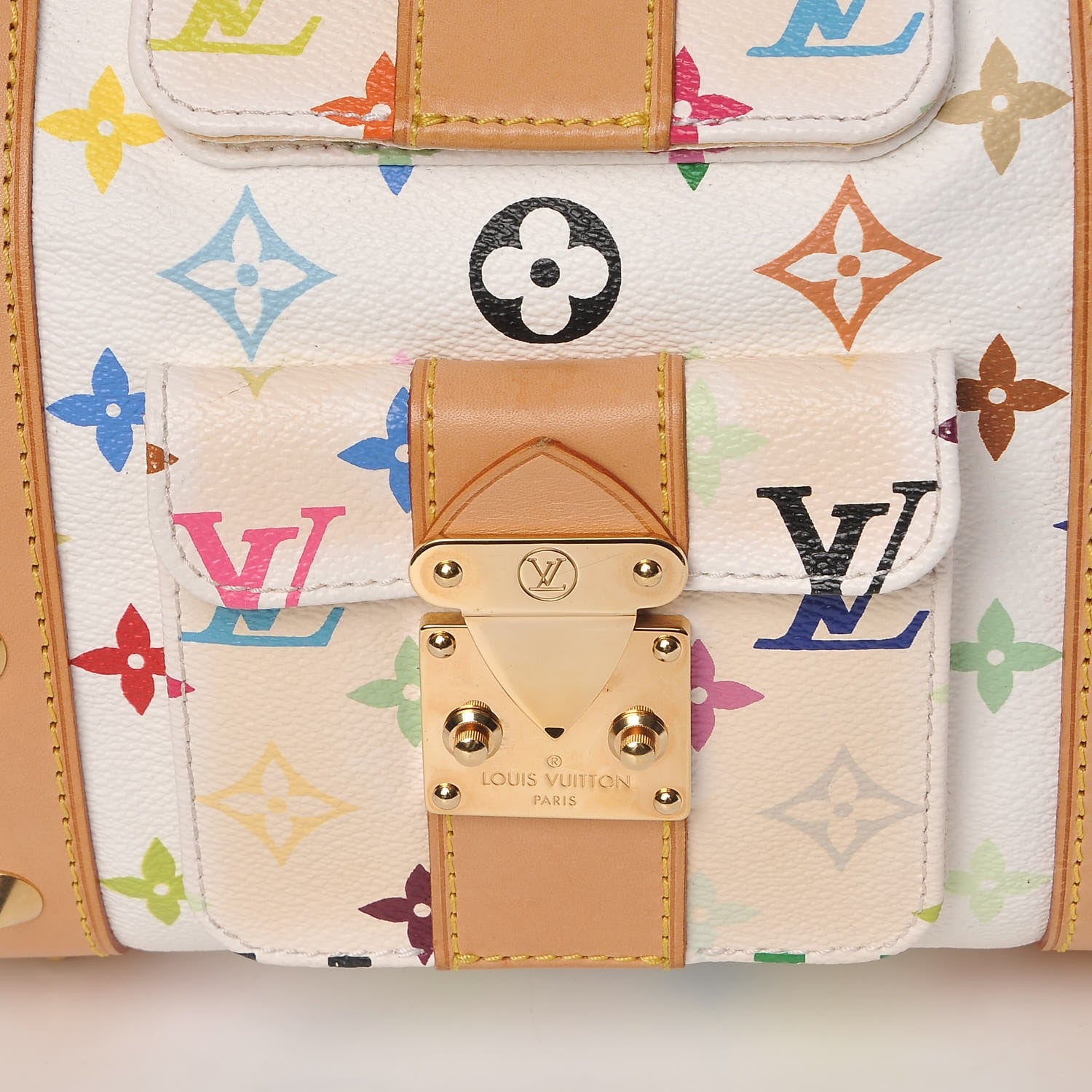 Louis Vuitton Monogram Multicolor Keepall 45 White 8 of 12