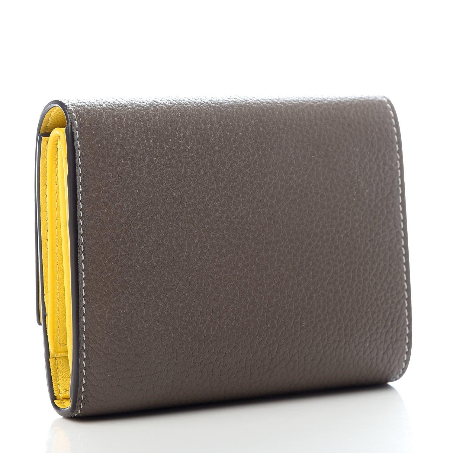 Celine Drummed Calfskin Small Multifunction Folded Wallet Souris 3 of 7