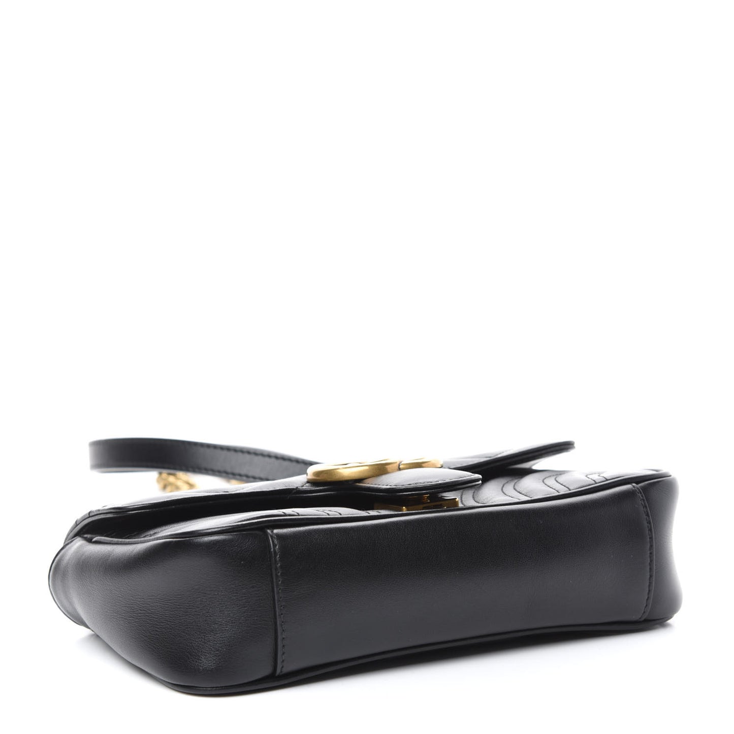 Calfskin Matelasse Mini GG Marmont Shoulder Bag Black