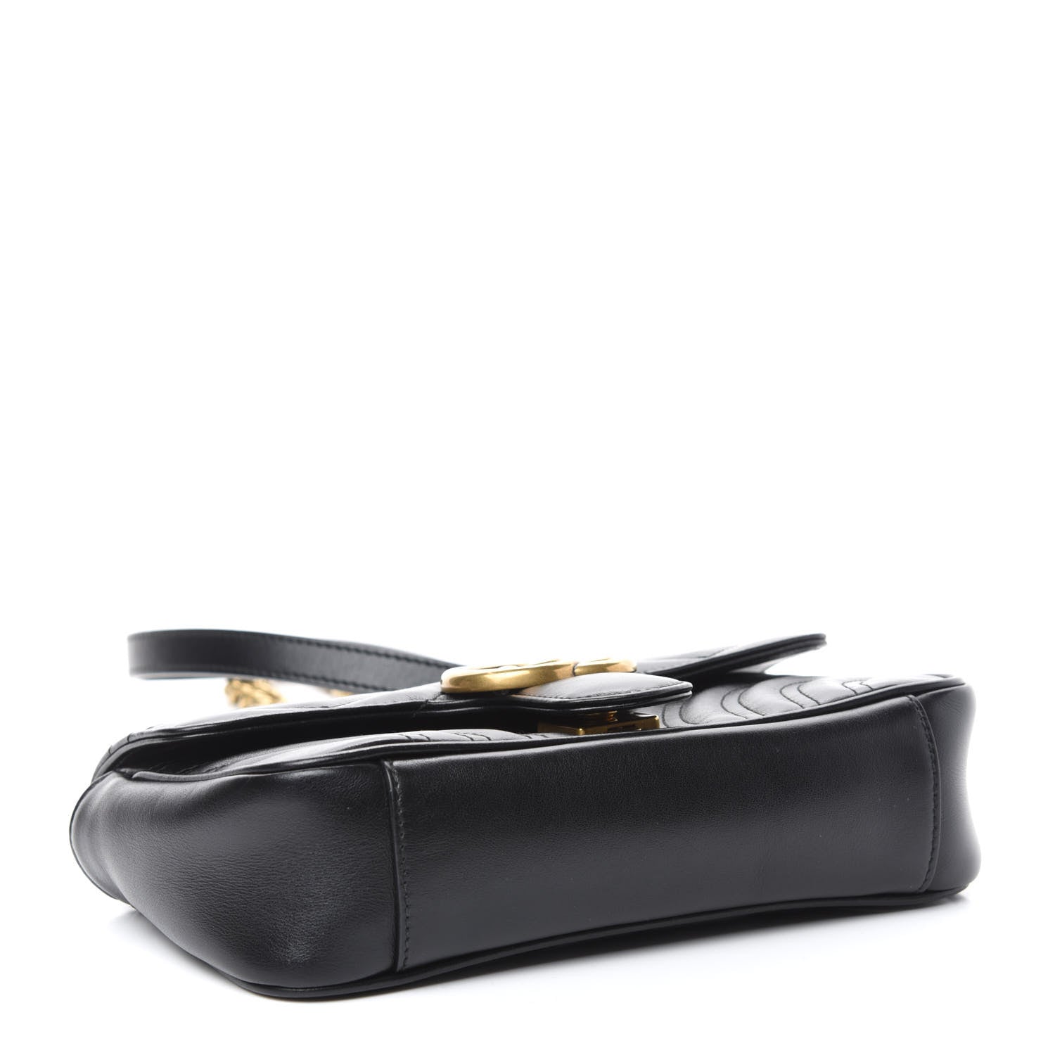 Gucci Calfskin Matelasse Mini GG Marmont Shoulder Bag Black 4 of 12