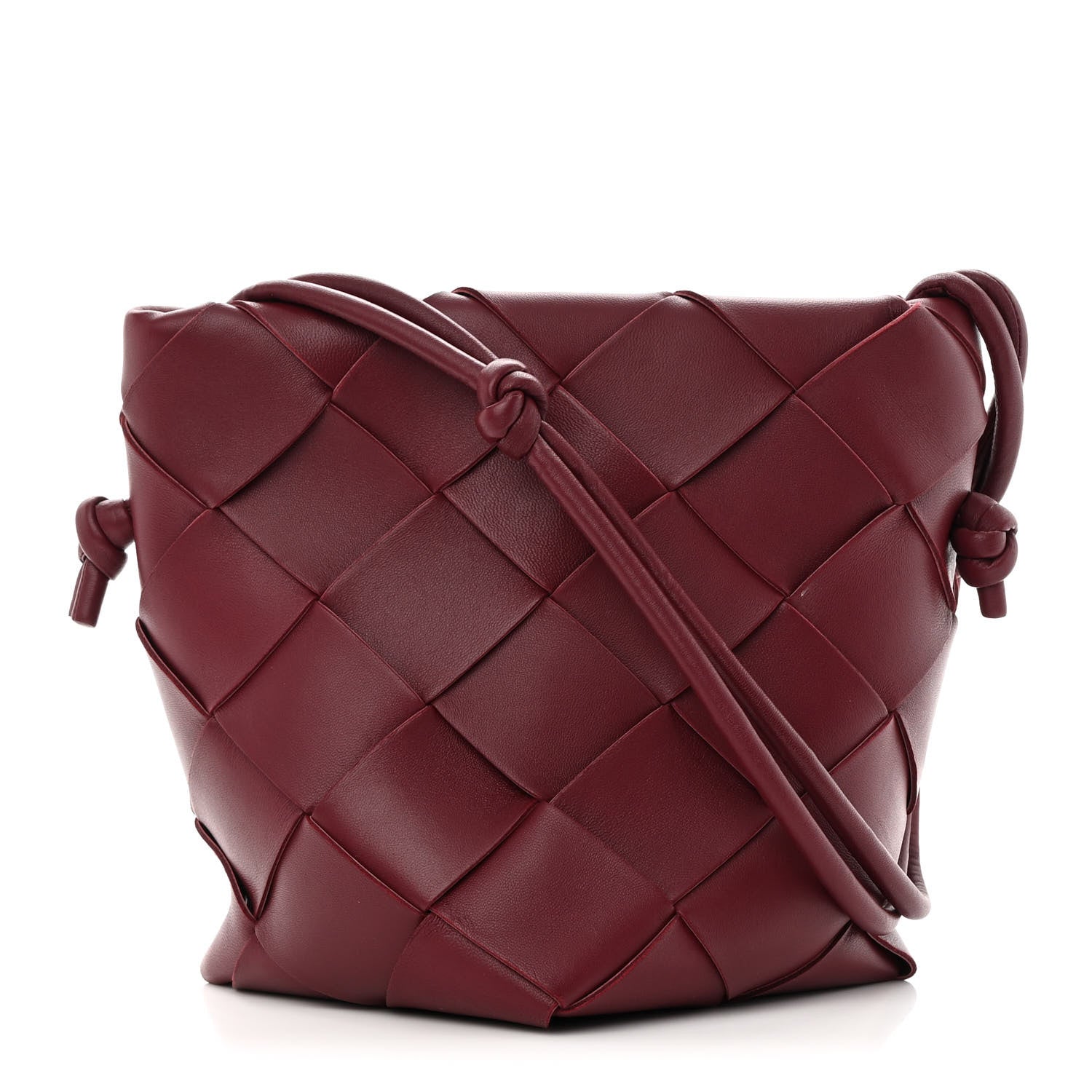 Bottega Veneta Nappa Maxi Intrecciato Clasp Bucket Bag Bordeaux 1 of 11
