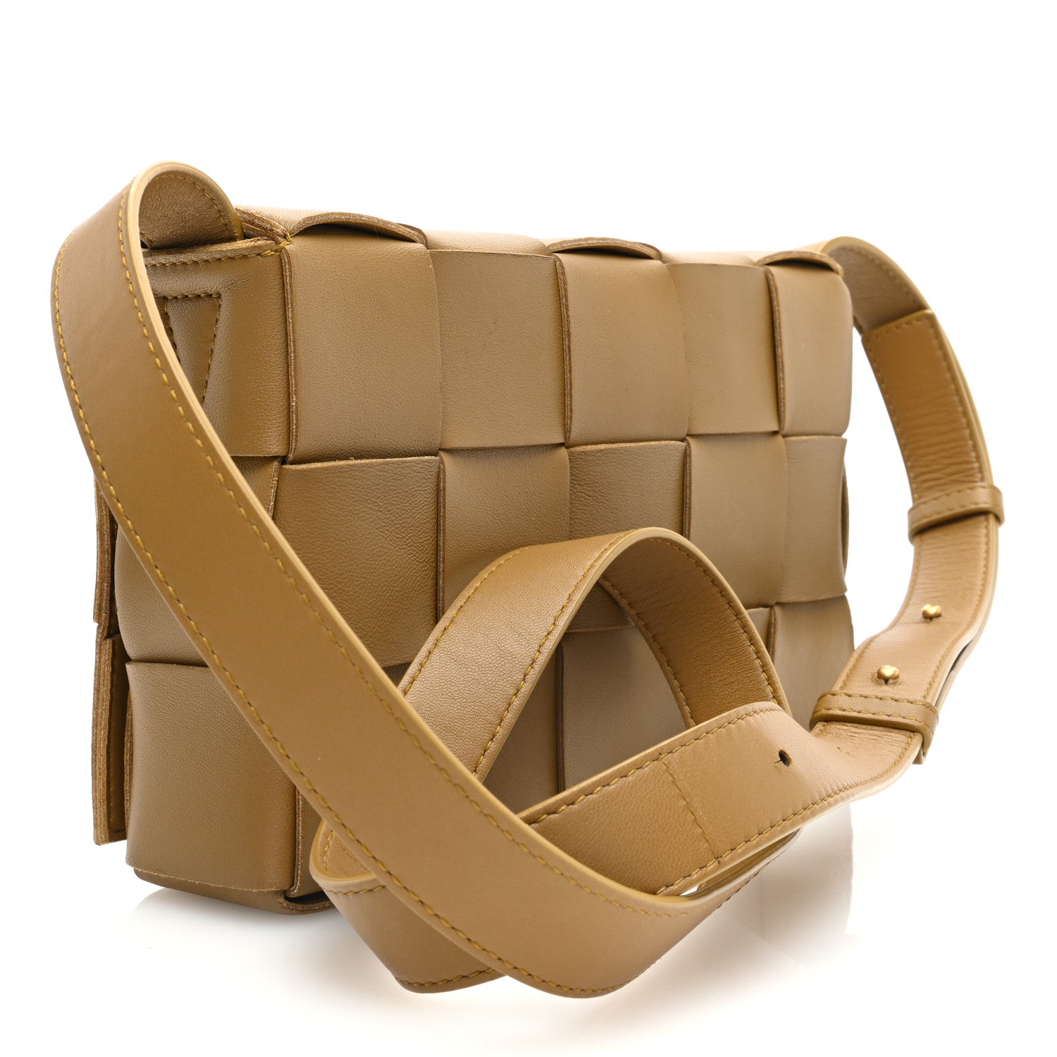 Bottega Veneta Lambskin Maxi Intrecciato Cassette Crossbody Bag Acorn 3 of 9