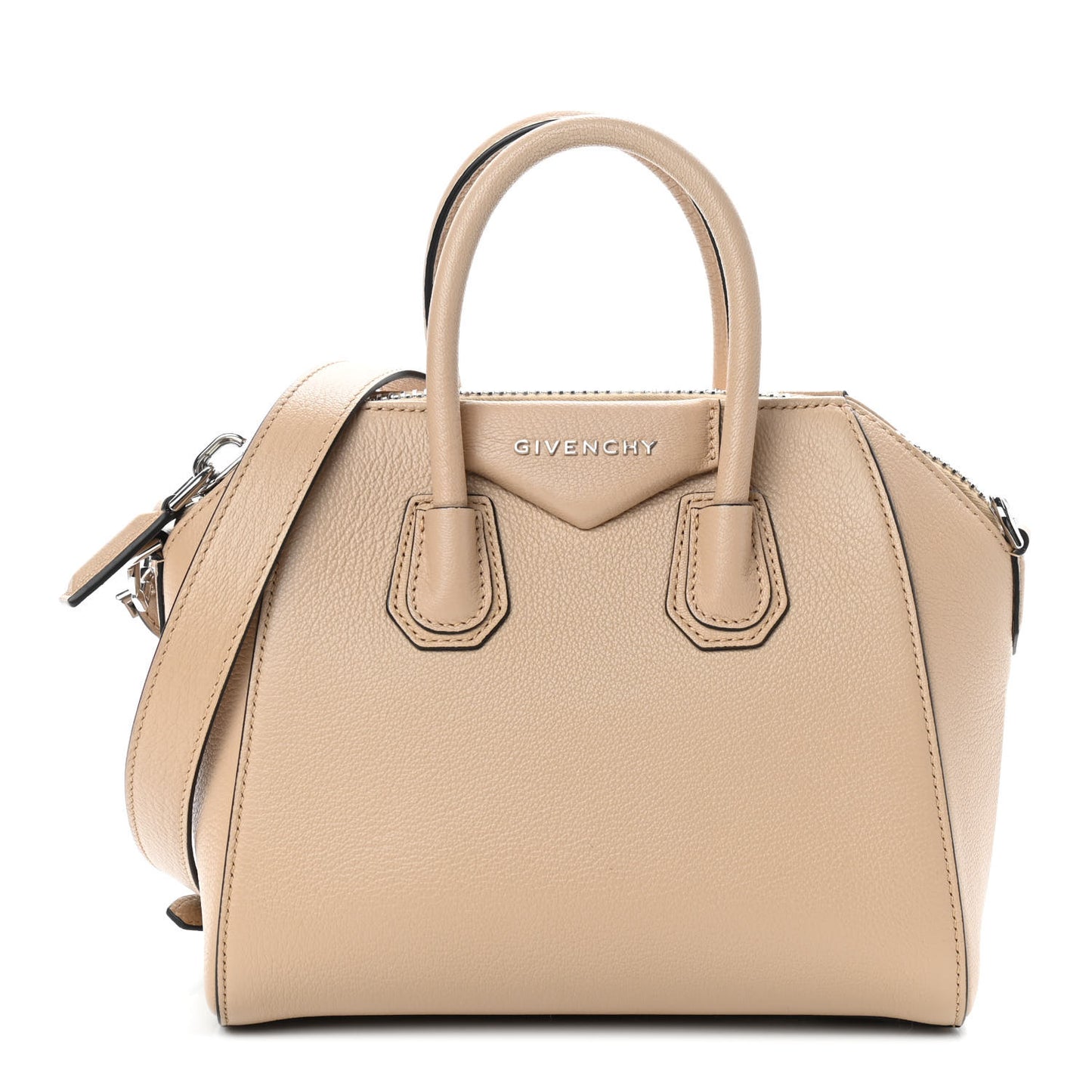 Sugar Goatskin Mini Antigona Beige Camel
